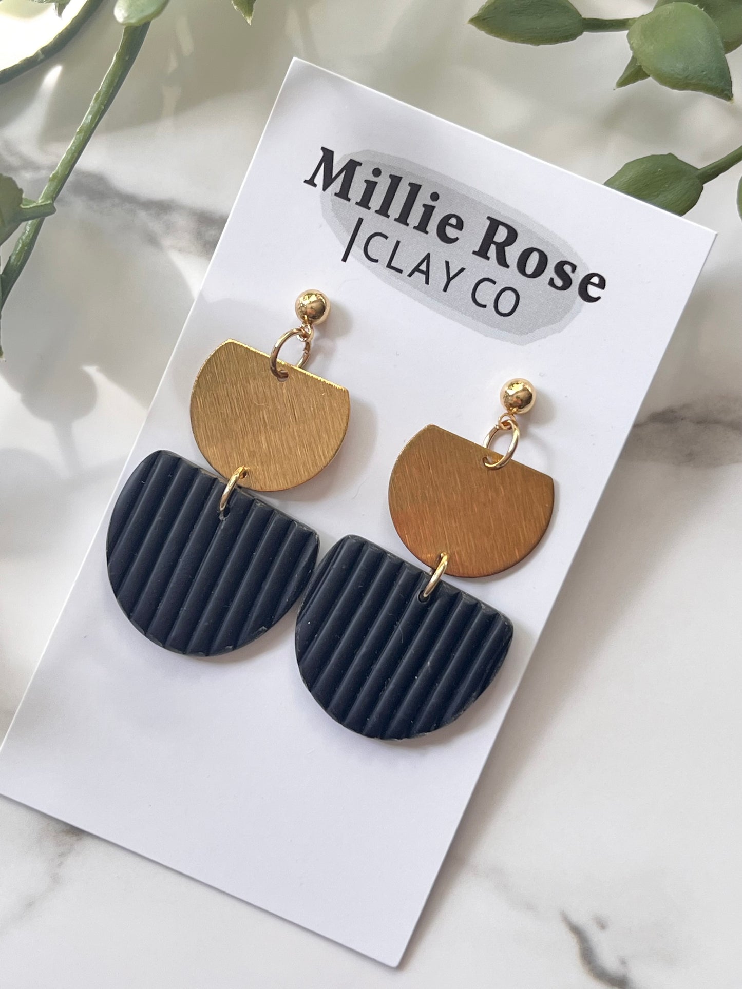 The Lily Black Striped (Gold)