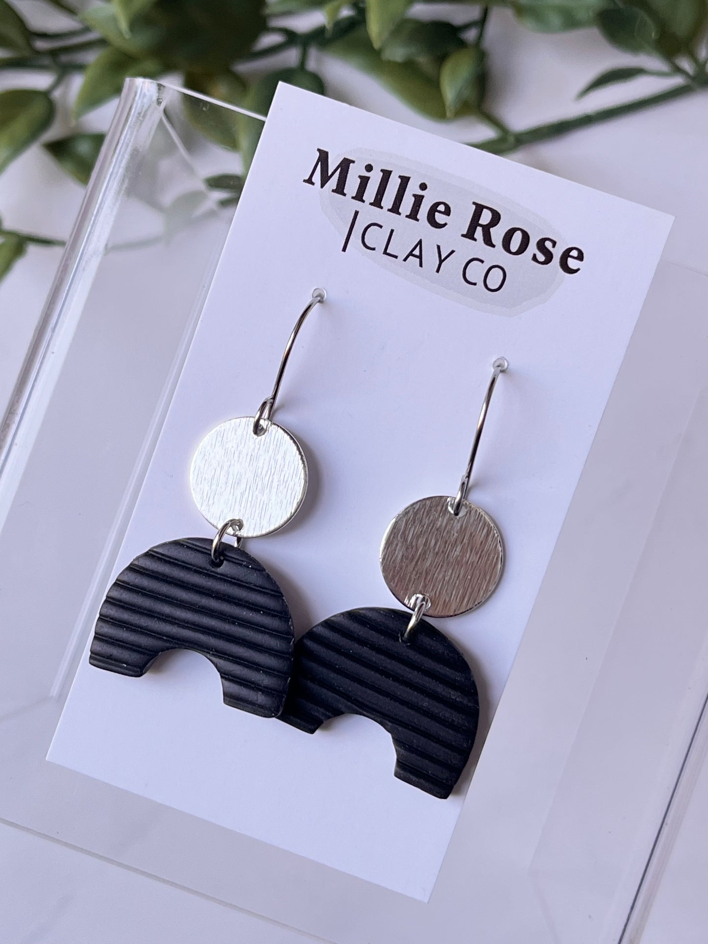 The Stella (Black w/ Silver Brass Charm)