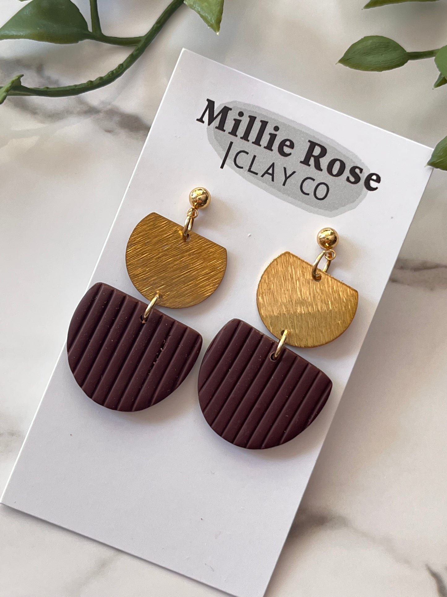 The Lily Burnt Umber Striped (Gold)