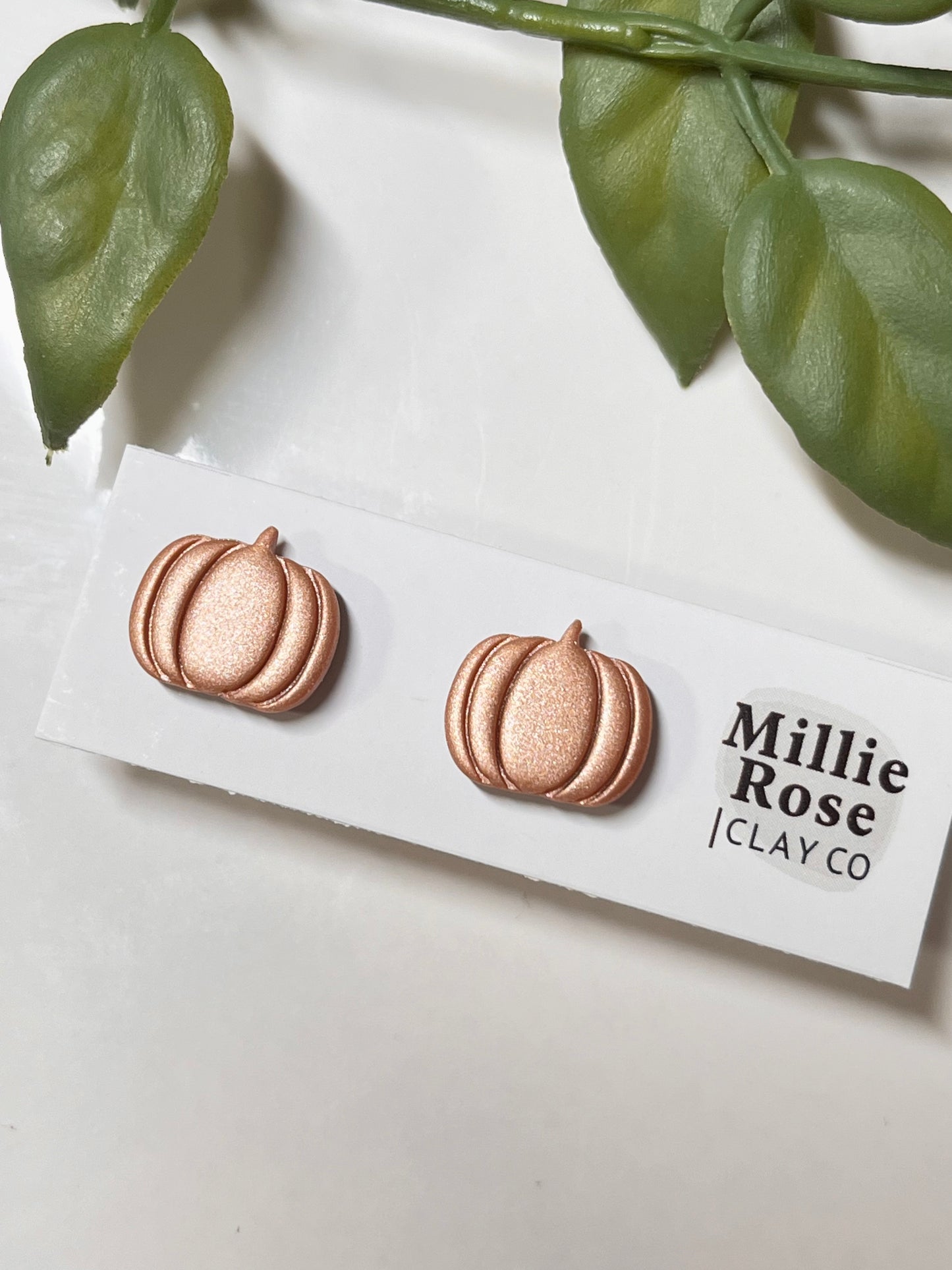 Fall Copper Pumpkin Stud
