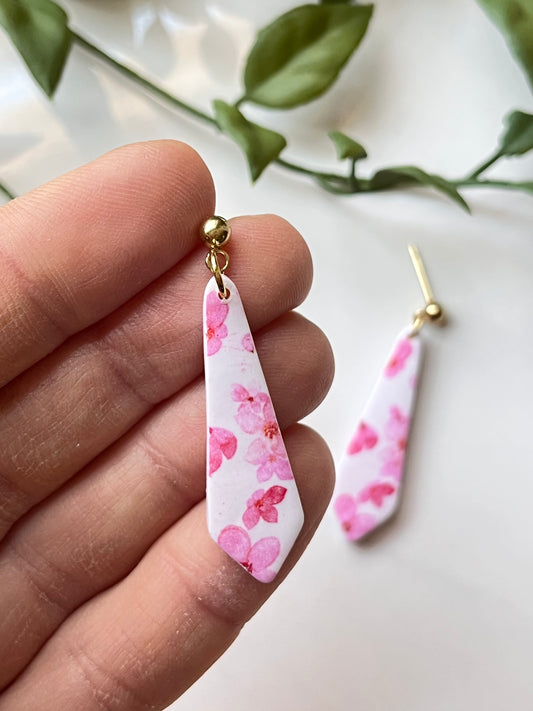 Cherry Blossom Dagger Dangle w/ Gold Ball Stud