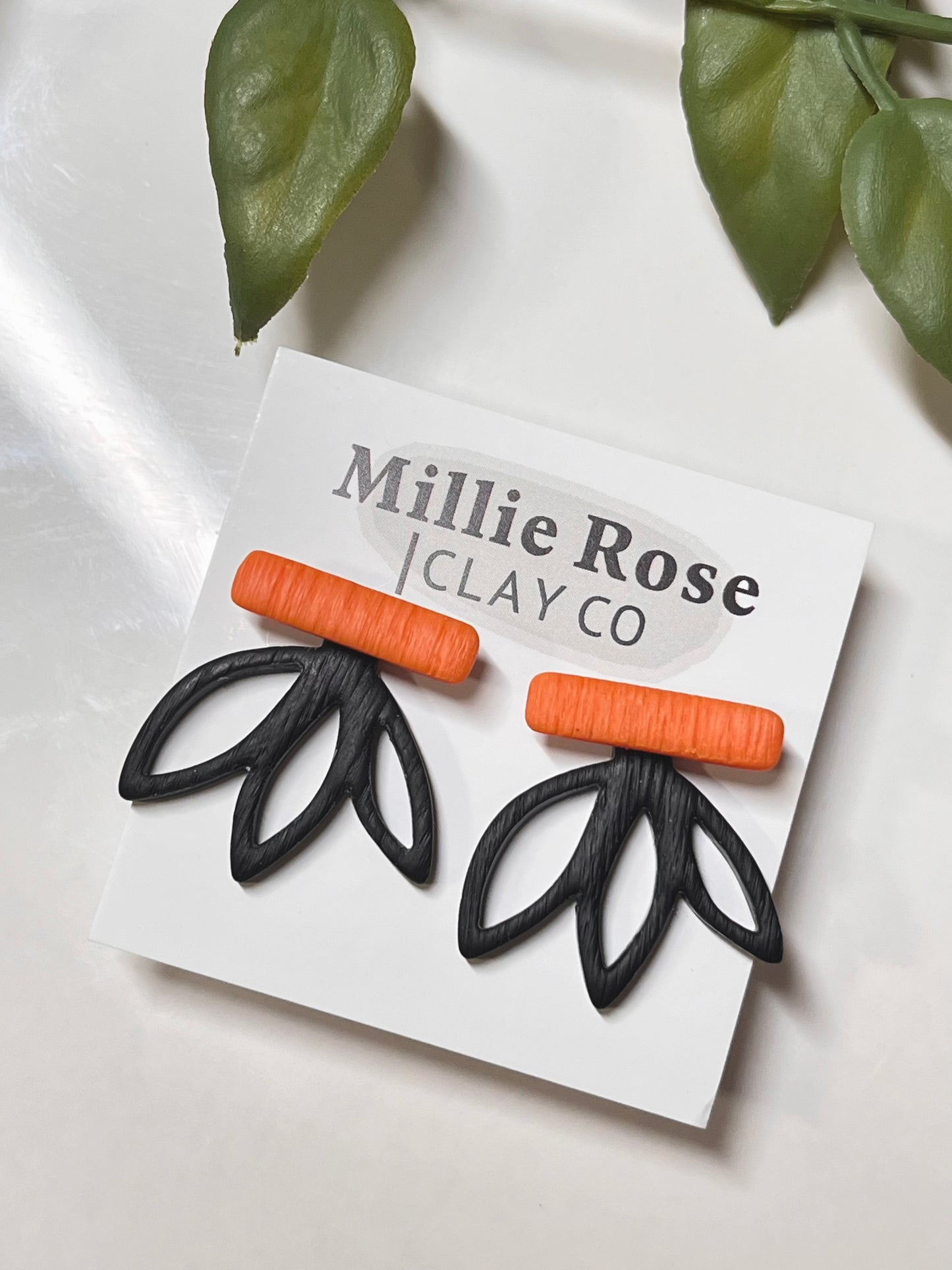 Halloween Orange & Black Earring Jacket