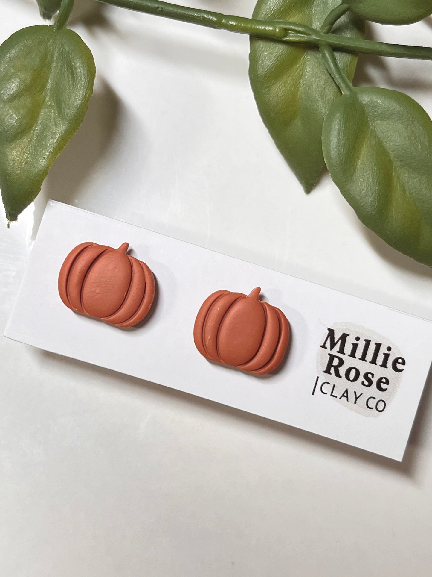 Fall Terracotta Pumpkin Stud