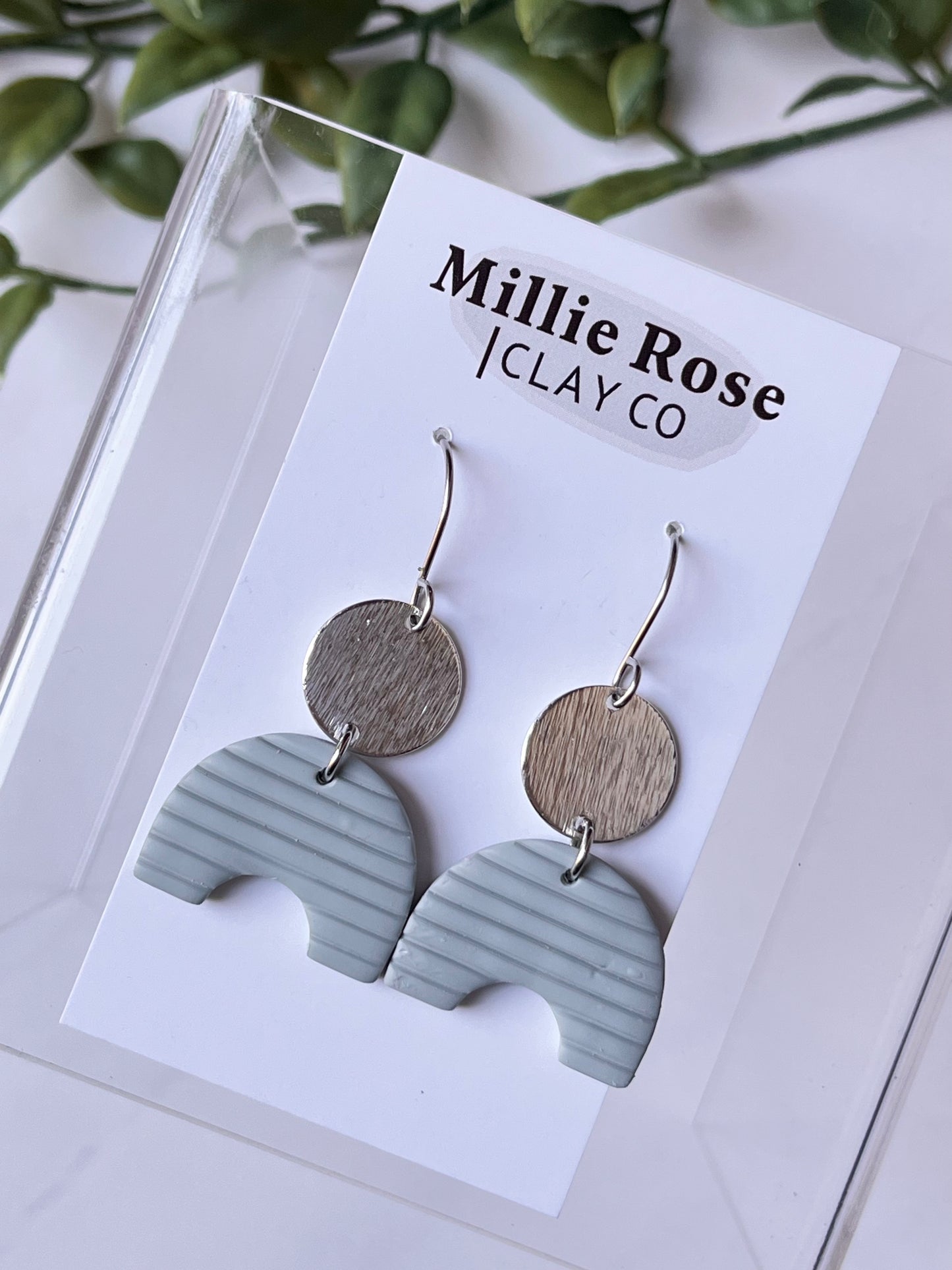 The Stella (Light Sage Green w/ Silver Brass Charm)