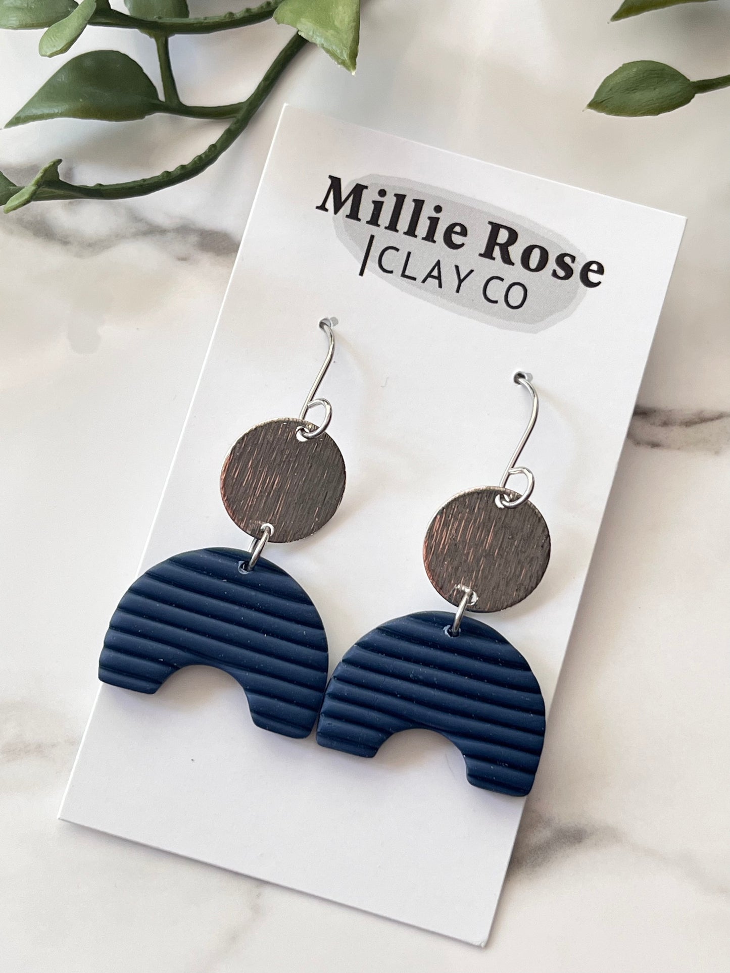 The Stella (Navy w/ Silver Brass Charm)