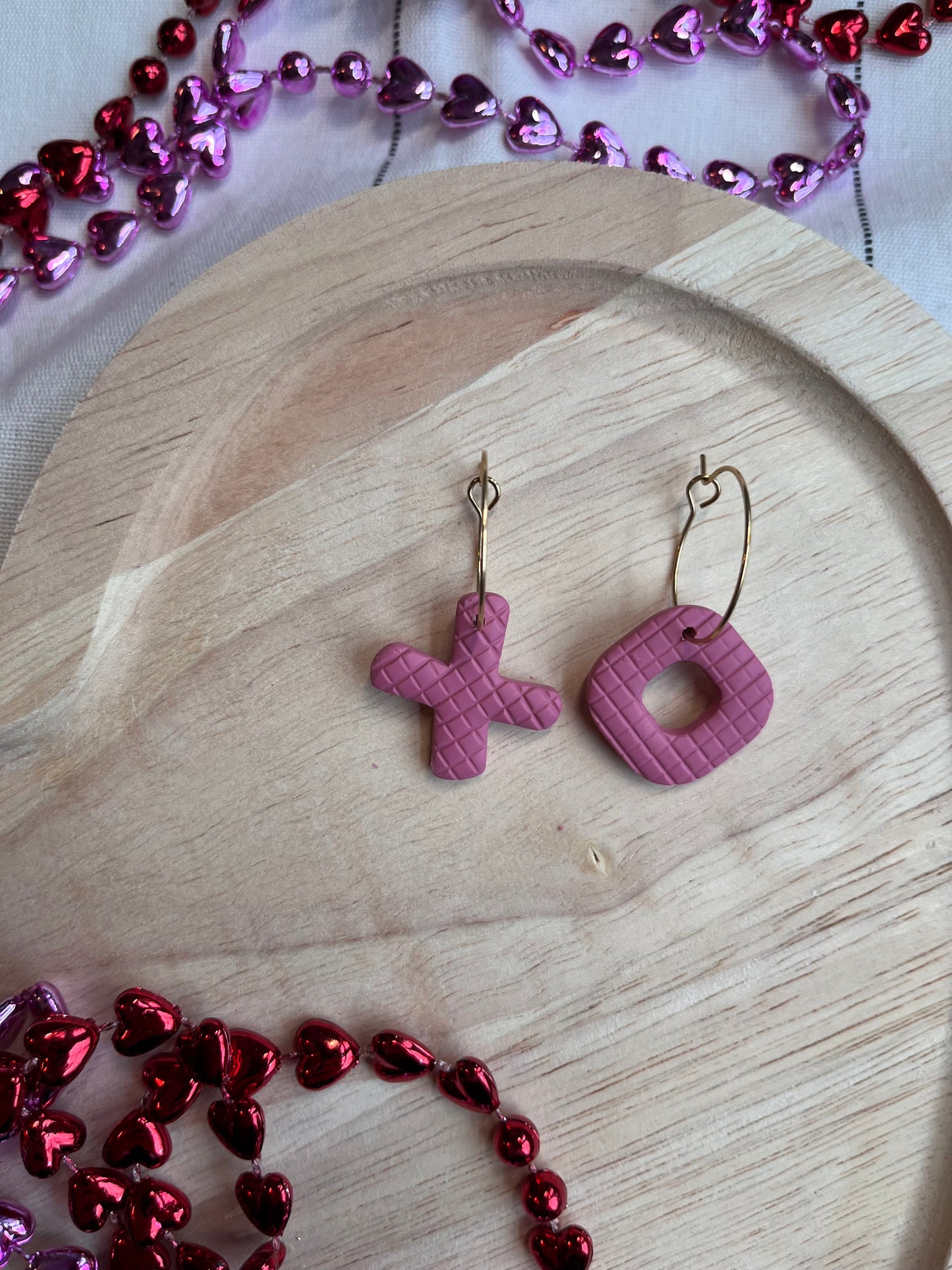 X O Hoop Dangle (Pink)