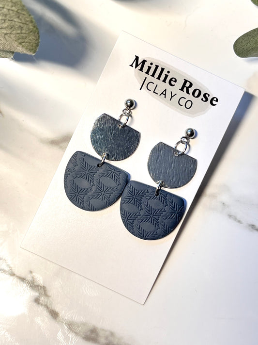 The Lily Denim Blue Snowflake Texture (Silver)