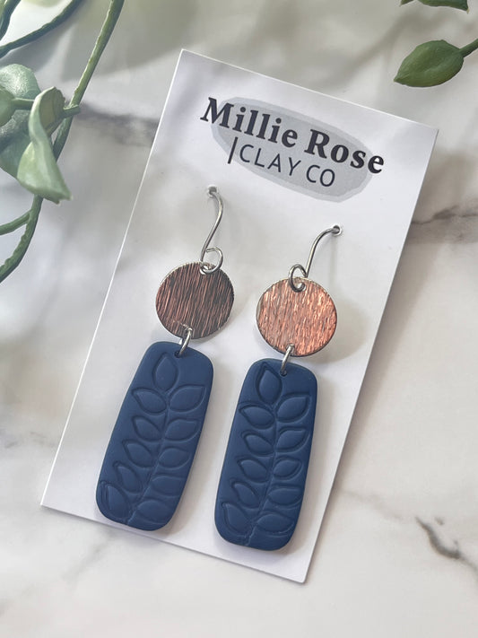 The Elke Navy Leaf imprint (Silver)