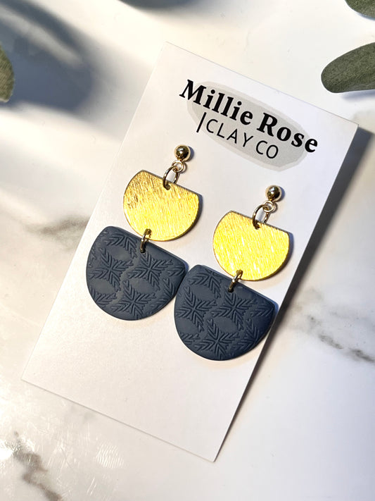 The Lily Denim Blue Snowflake Texture (Gold)