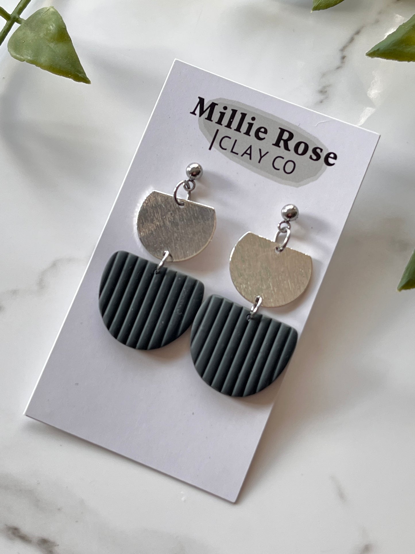 The Lily Deep Green Striped (Silver)