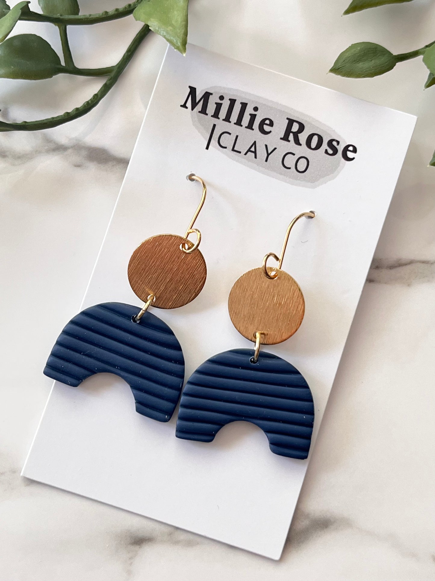 The Stella (Navy w/ Gold Brass Charm)