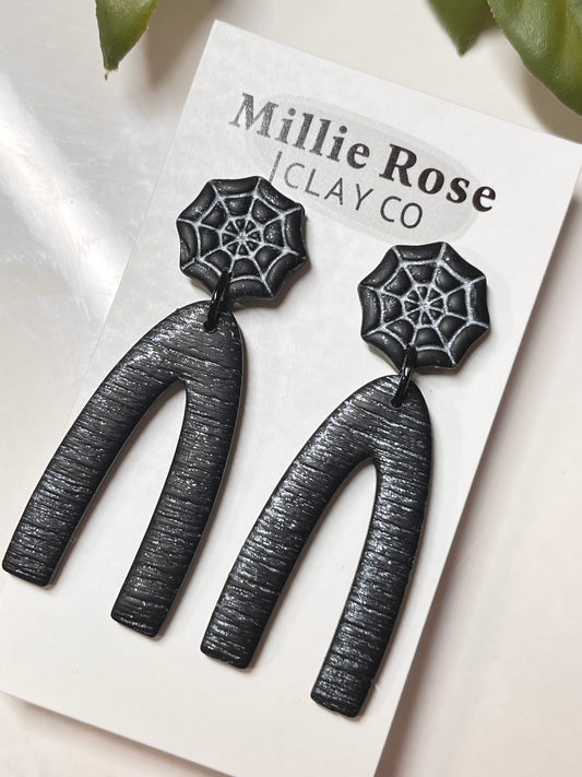 Halloween Black Spider Web Arch Dangle